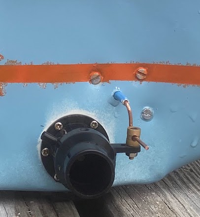 Jet nozzle fitted through the stern