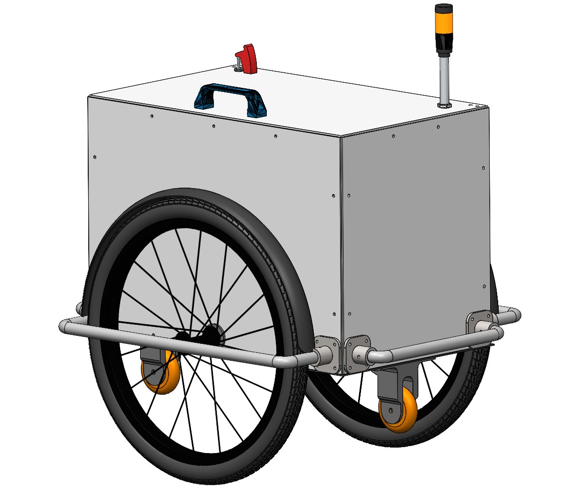 DELIVERWHO delivery robot CAD assembly view